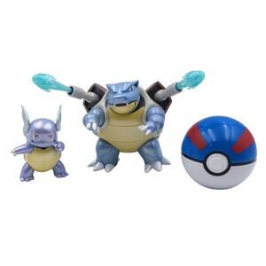 Pokemon Action Figure Lot Blastoise Wartortle Great Ball wtih Clip